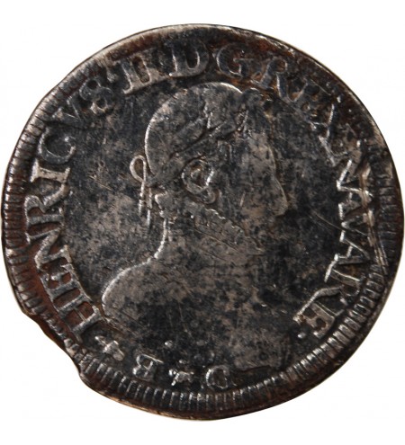 NAVARRE-BÉARN, HENRI III DE NAVARRE – TESTON ARGENT 1573 PAU