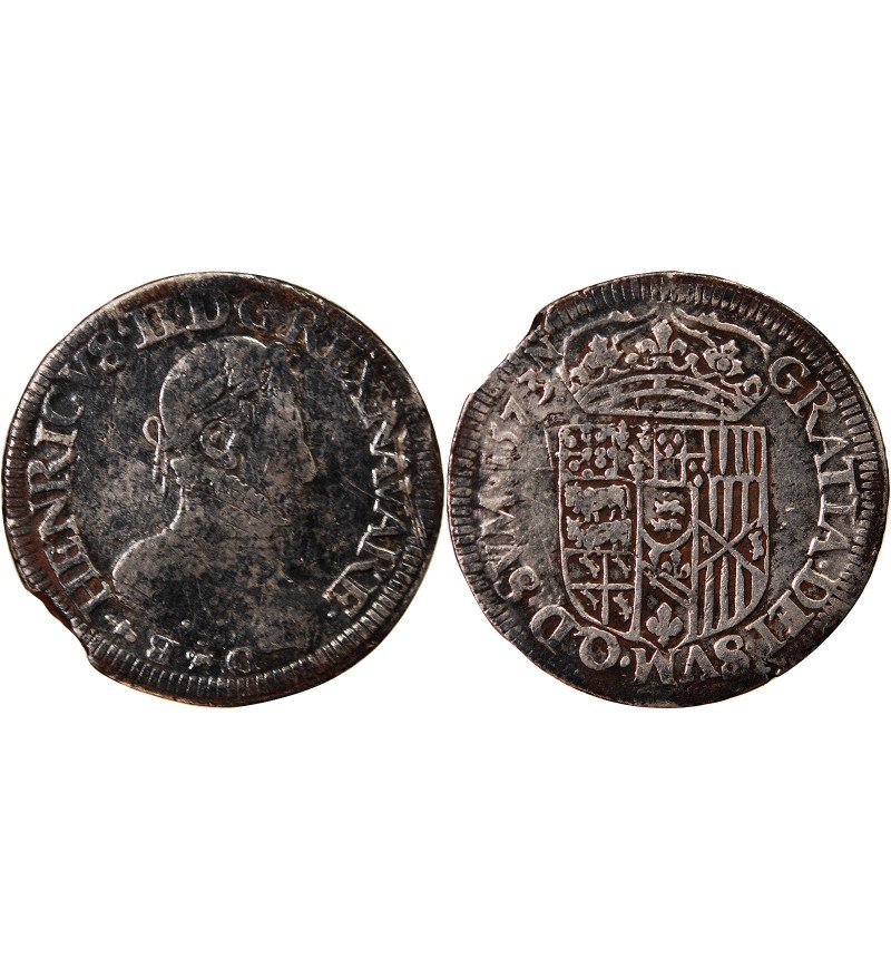 NAVARRE-BÉARN, HENRI III DE NAVARRE – TESTON ARGENT 1573 PAU