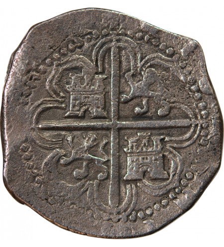 ESPAGNE, PHILIPPE II - 8 REALES ARGENT 1591 SEVILLE