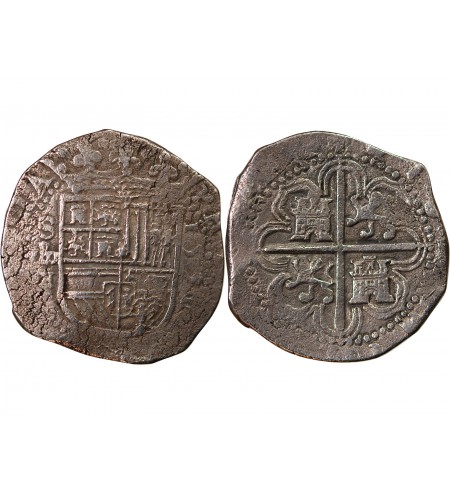 ESPAGNE, PHILIPPE II - 8 REALES ARGENT 1591 SEVILLE
