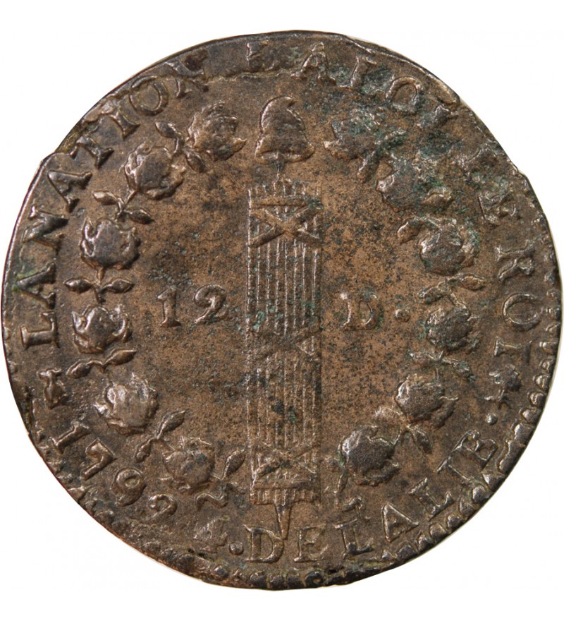 REVOLUTION FRANCAISE, CONSTITUTION - 12 DENIERS 1792 T NANTES