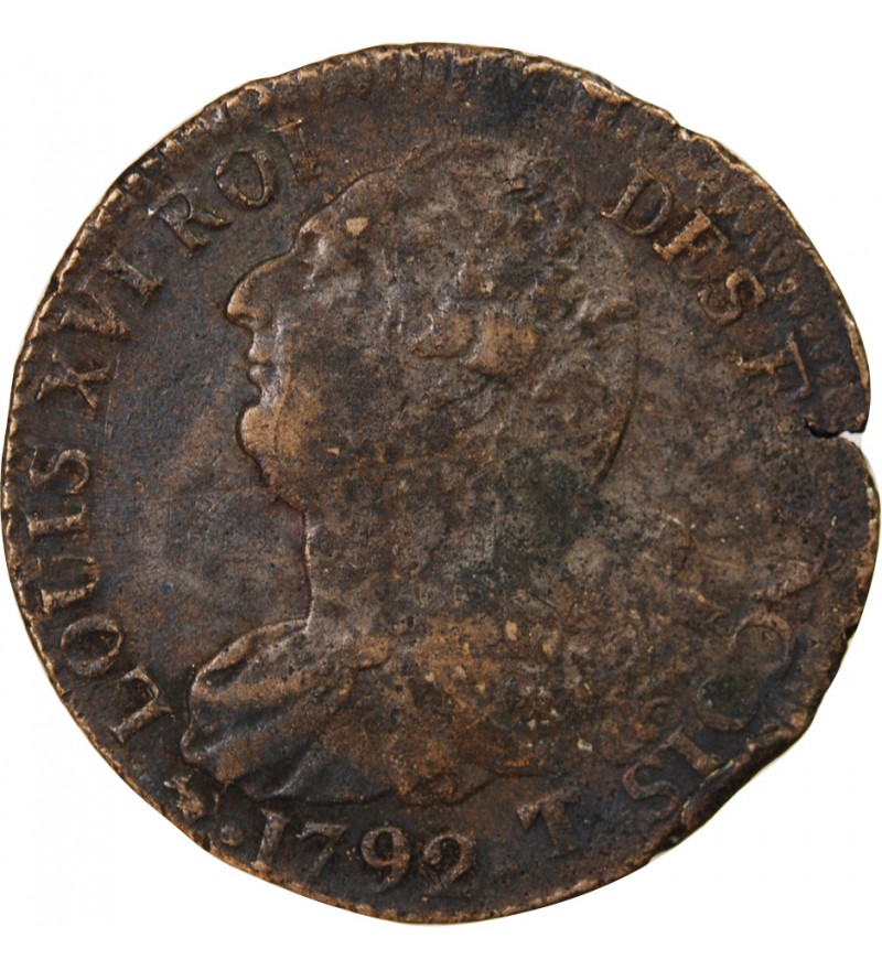 REVOLUTION FRANCAISE, CONSTITUTION - 2 SOLS 1792 T NANTES