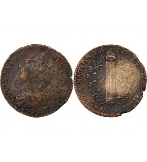 REVOLUTION FRANCAISE, CONSTITUTION - 2 SOLS 1792 T NANTES 2