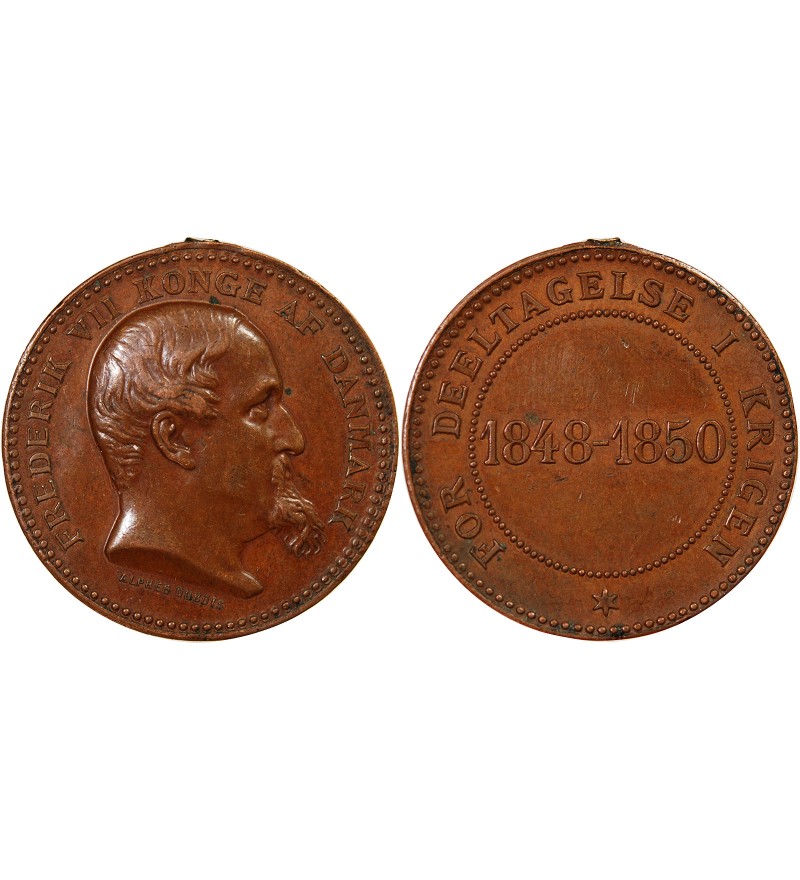 DANEMARK, FREDERIK VII - MEDAILLE DE GUERRE 1850