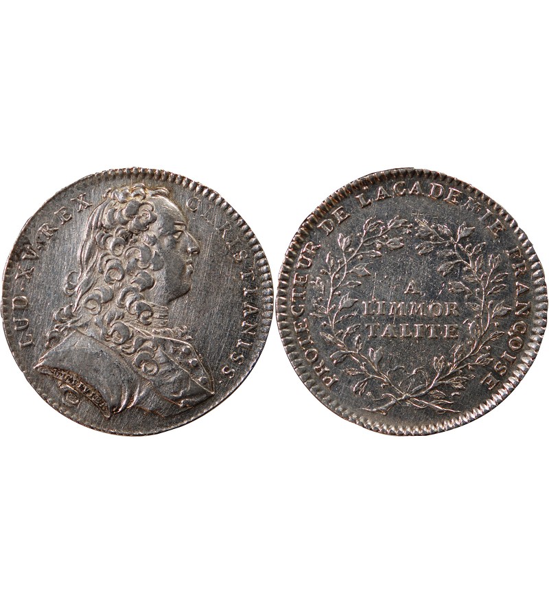 ACADEMIE FRANCAISE, LOUIS XV – JETON ARGENT émission de 1732