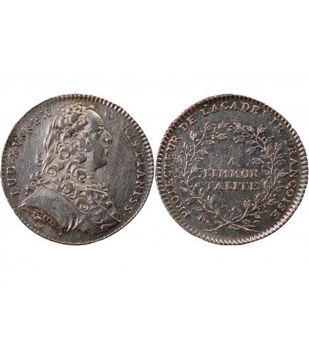 ACADEMIE FRANCAISE, LOUIS XV – JETON ARGENT émission de 1732