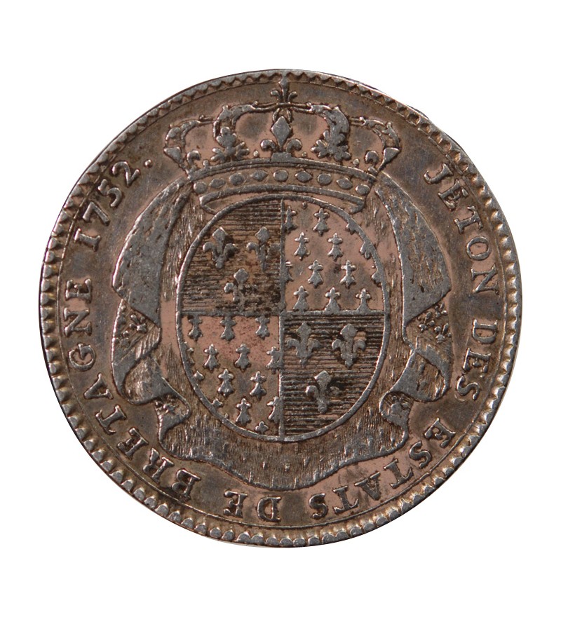 ETATS DE BRETAGNE, LOUIS XV – JETON ARGENT 1752 RENNES Daniel 101