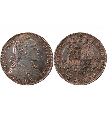 ETATS DE BRETAGNE, LOUIS XV – JETON ARGENT 1752 RENNES Daniel 101