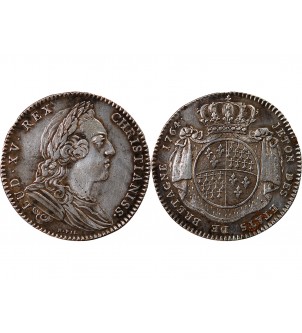 ETATS DE BRETAGNE, LOUIS XV – JETON ARGENT 1764 RENNES Daniel 115 2