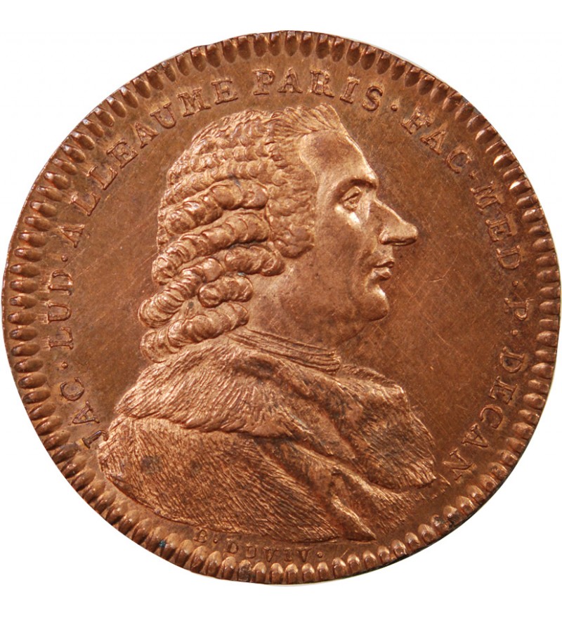 FACULTÉ DE MÉDECINE DE PARIS, J.L. ALLEAUME – JETON CUIVRE 1775