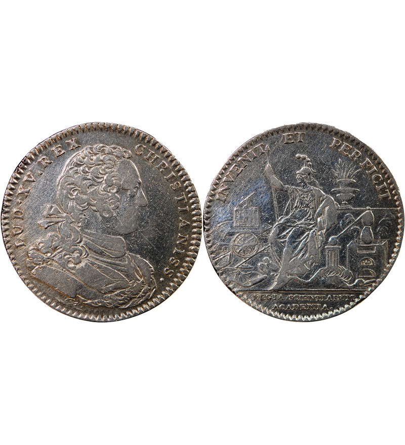 ACADEMIE ROYALE DES SCIENCES, LOUIS XV - JETON ARGENT