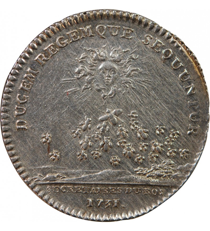 SECRETAIRES DU ROI, LOUIS XV – JETON ARGENT 1731 (émission de 1767)