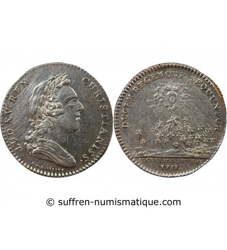 SECRETAIRES DU ROI, LOUIS XV – JETON ARGENT 1731 (émission de 1767)