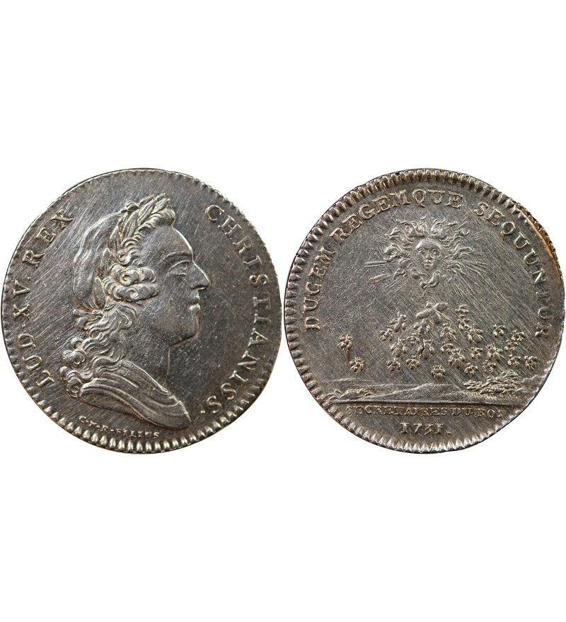 SECRETAIRES DU ROI, LOUIS XV – JETON ARGENT 1731 (émission de 1767)