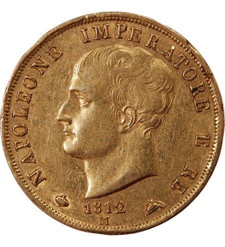 ITALIE, NAPOLEON﻿ 1er - 40 LIRE OR 1812 M MILAN
