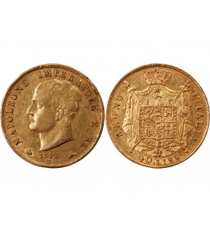 ITALIE, NAPOLEON﻿ 1er - 40 LIRE OR 1812 M MILAN 2