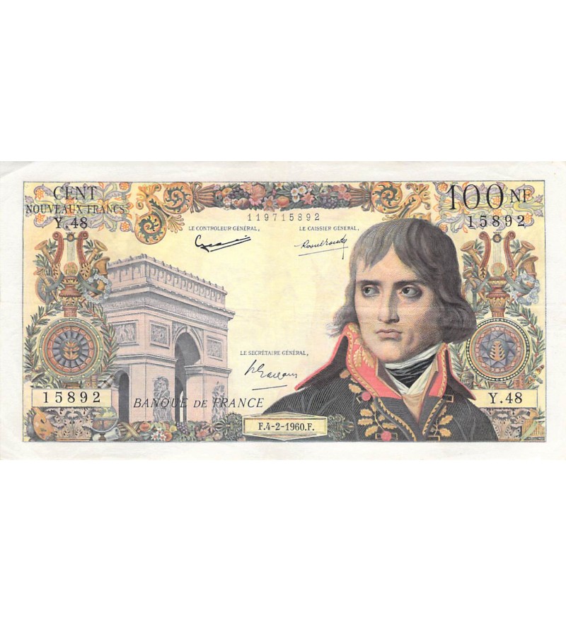 FRANCE, BONAPARTE - 100 NF 04/02/1960 - SÉRIE Y.48