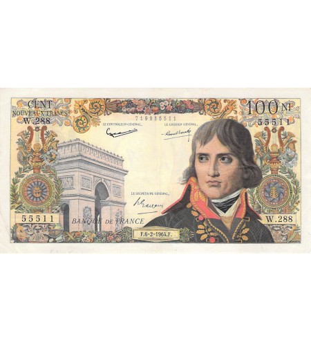 FRANCE, BONAPARTE - 100 NF 06/02/1964 - SÉRIE W.288