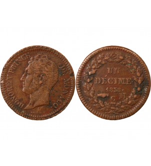 MONACO, HONORÉ V - DÉCIME 1838 MC 2