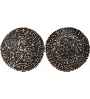AUTRICHE, FERDINAND Ier - 1/2 THALER ARGENT 1521 / 1564 HALL 2