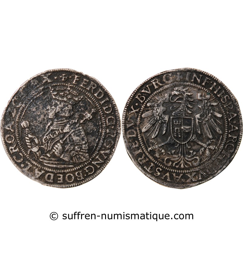 AUTRICHE, FERDINAND Ier - 1/2 THALER ARGENT 1521 / 1564 HALL