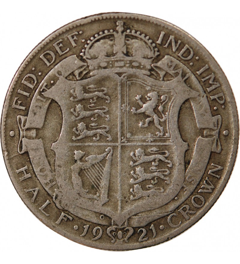 GRANDE-BRETAGNE, GEORGES V - HALF CROWN ARGENT 1921