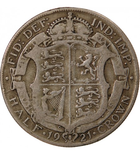 GRANDE-BRETAGNE, GEORGES V - HALF CROWN ARGENT 1921