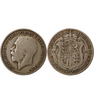 GRANDE-BRETAGNE, GEORGES V - HALF CROWN ARGENT 1921 2