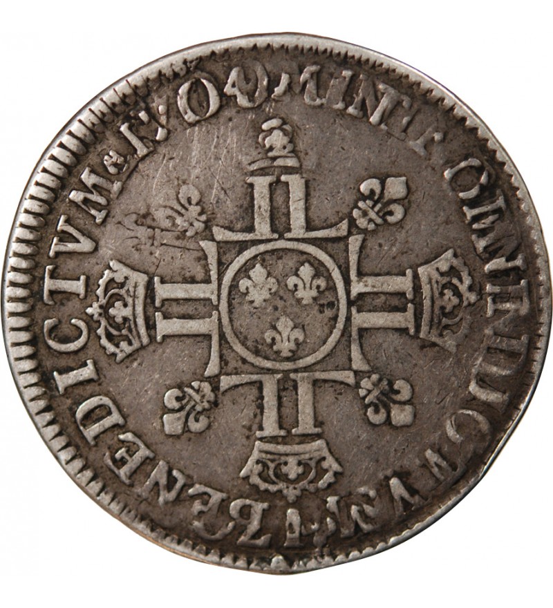 LOUIS XIV - 1/2 ECU ARGENT AUX HUIT L 1704 I LIMOGES