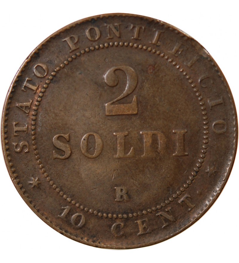 VATICAN, PIE IX - 2 SOLDI 1867 R ROME