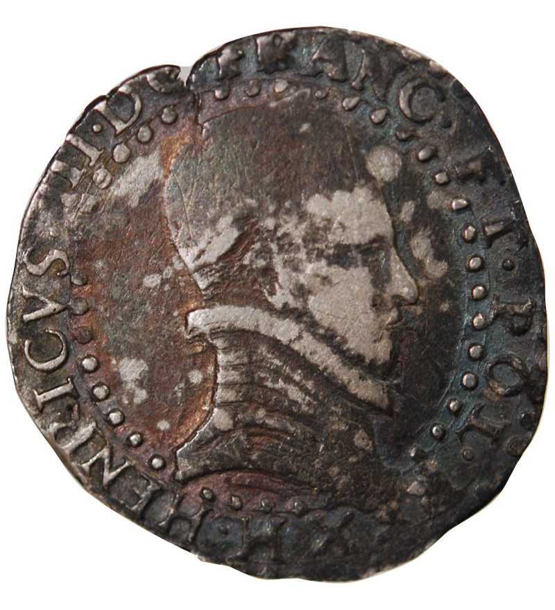 HENRI III - 1/4 FRANC AU COL PLAT 15?? LA ROCHELLE