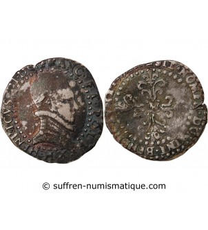 HENRI III - 1/4 FRANC AU COL PLAT 15?? LA ROCHELLE