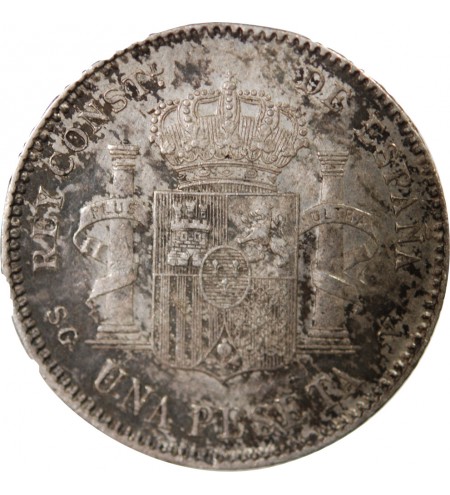ESPAGNE, ALPHONSE XIII - PESETA ARGENT 1899 SGV
