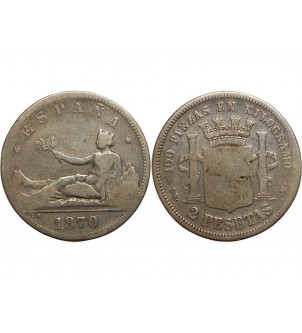 Espagne Espagne - 2 Pesetas 1870 Gouvernement Provisoire 2