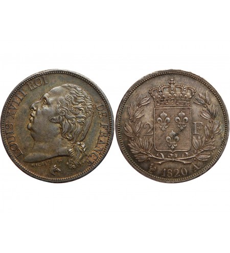 France 2 Francs Louis XVIII 1820 A Paris