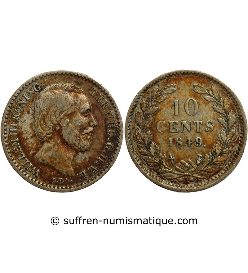 PAYS BAS - 10 CENTS WILLEM III 1849