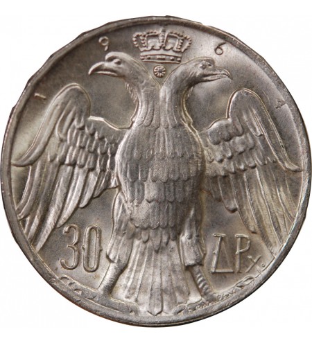 GRÈCE - 30 DRACHME ARGENT 1964 - MARIAGE ROYAL