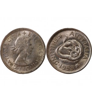 AUSTRALIE, ELIZABETH II - SHILLING 1953 2