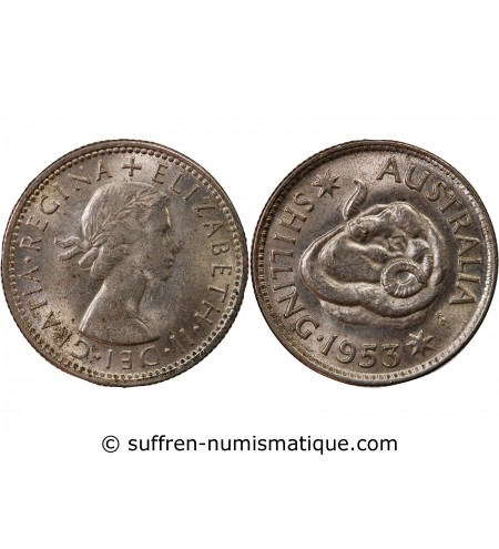 AUSTRALIE, ELIZABETH II - SHILLING 1953