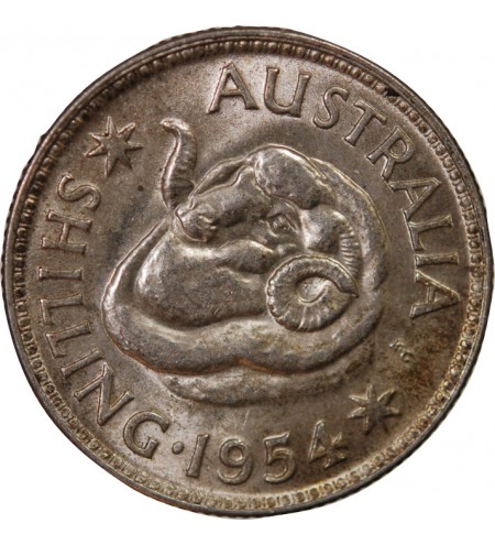 AUSTRALIE, ELIZABETH II - SHILLING 1954