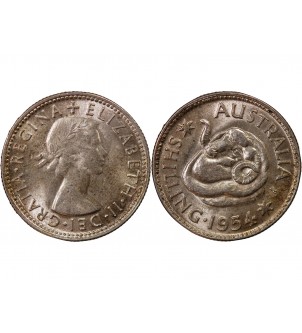 AUSTRALIE, ELIZABETH II - SHILLING 1954 2