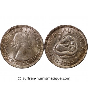 AUSTRALIE, ELIZABETH II - SHILLING 1954