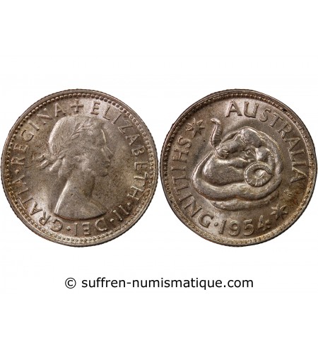 AUSTRALIE, ELIZABETH II - SHILLING 1954