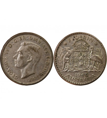 AUSTRALIE, GEORGES VI - FLORIN ARGENT 1946