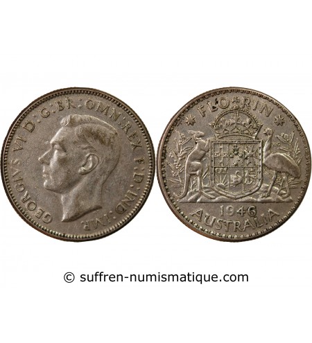 AUSTRALIE, GEORGES VI - FLORIN ARGENT 1946