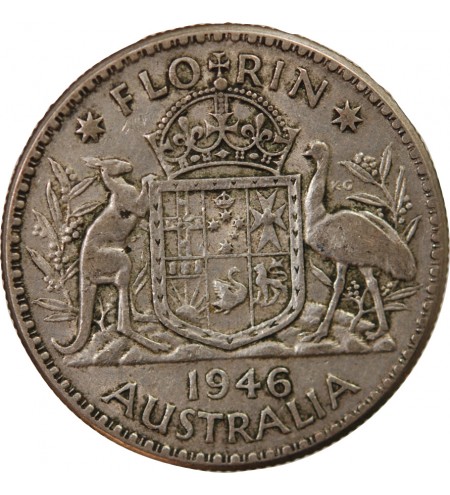 AUSTRALIE, GEORGES VI - FLORIN ARGENT 1946