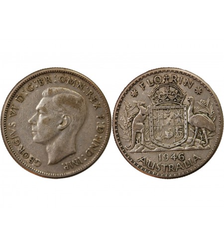 AUSTRALIE, GEORGES VI - FLORIN ARGENT 1946
