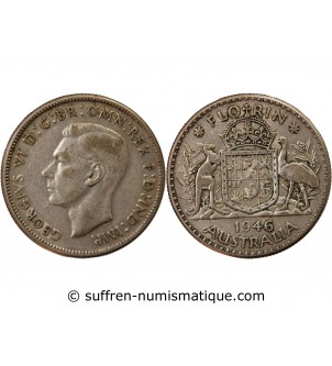 AUSTRALIE, GEORGES VI - FLORIN ARGENT 1946