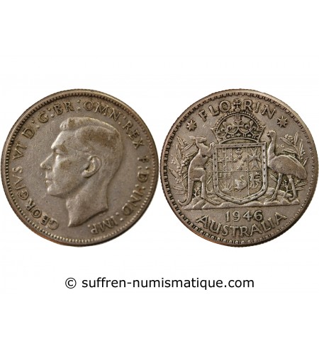 AUSTRALIE, GEORGES VI - FLORIN ARGENT 1946