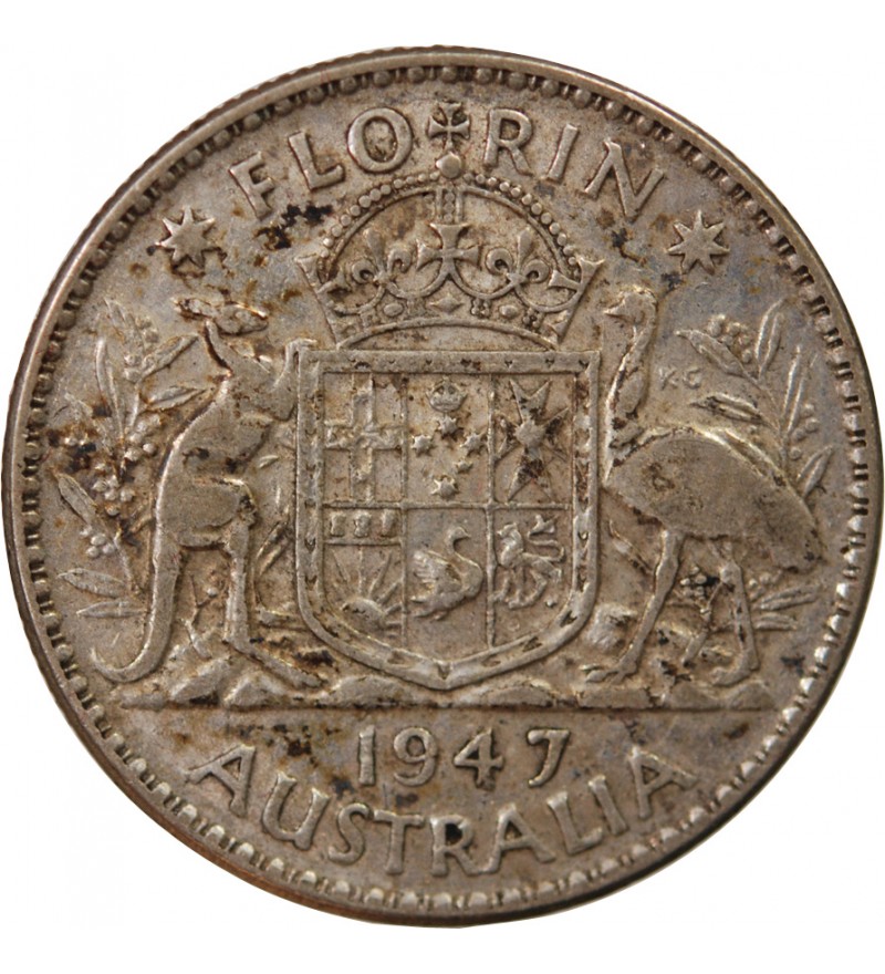 AUSTRALIE, GEORGES VI - FLORIN ARGENT 1947